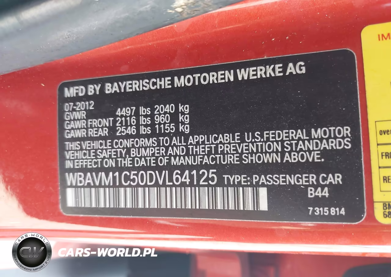 2013 BMW X1 Sdrive28I VIN:WBAVM1C50DVL64125 - 9