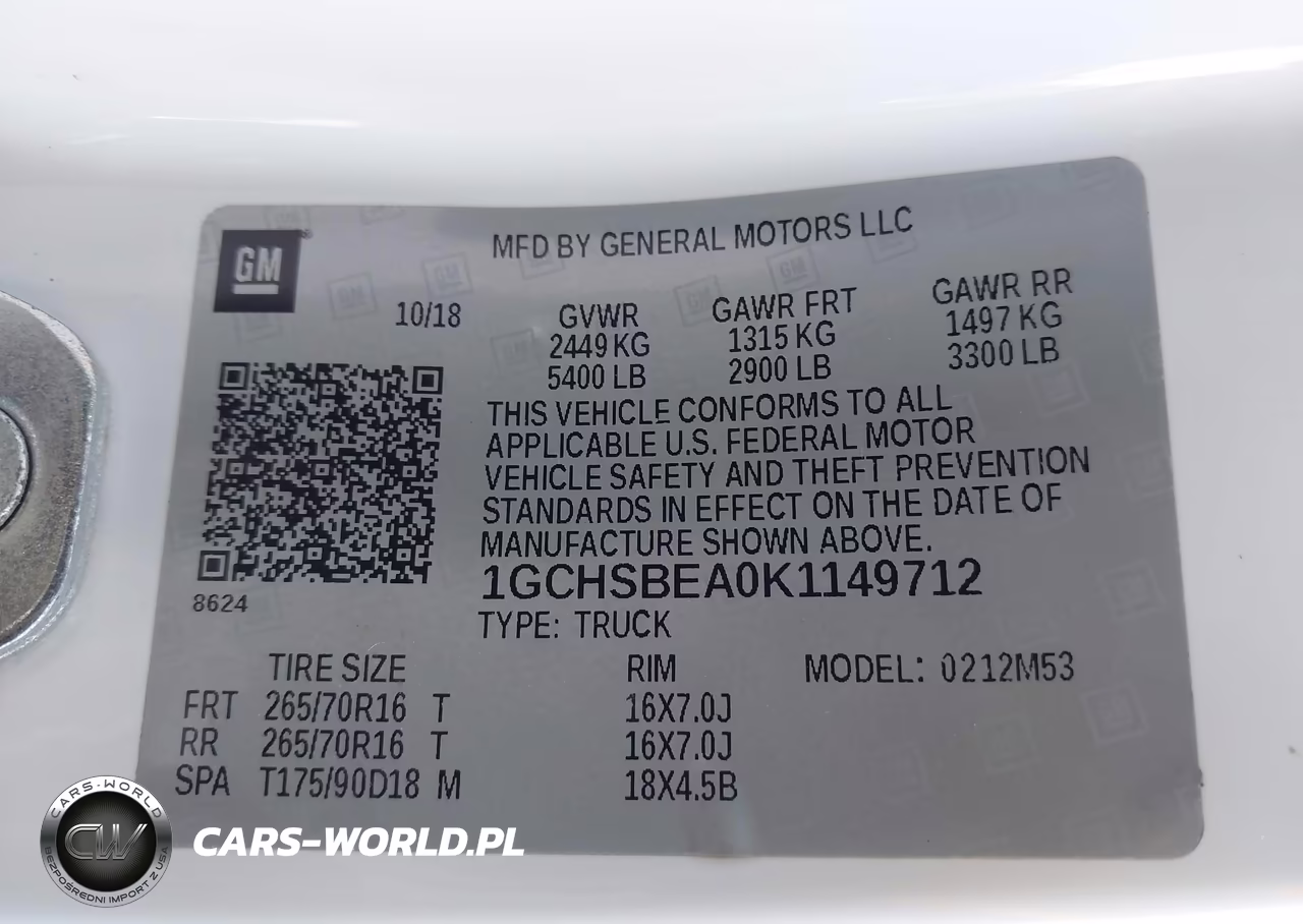 2019 Chevrolet Colorado Wt VIN:1GCHSBEA0K1149712 - 9