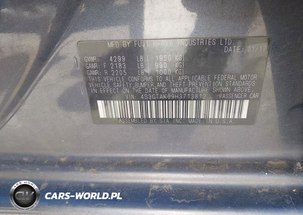 2017 Subaru Impreza 2.0I Sport VIN:4S3GTAK69H3713812 - 9