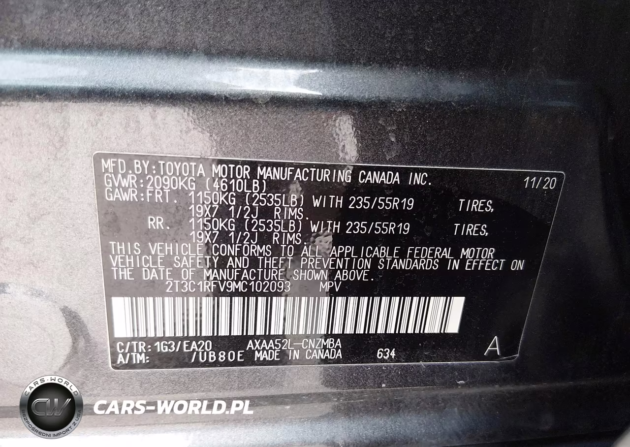2021 Toyota Rav4 Xle Premium VIN:2T3C1RFV9MC102093 - 9
