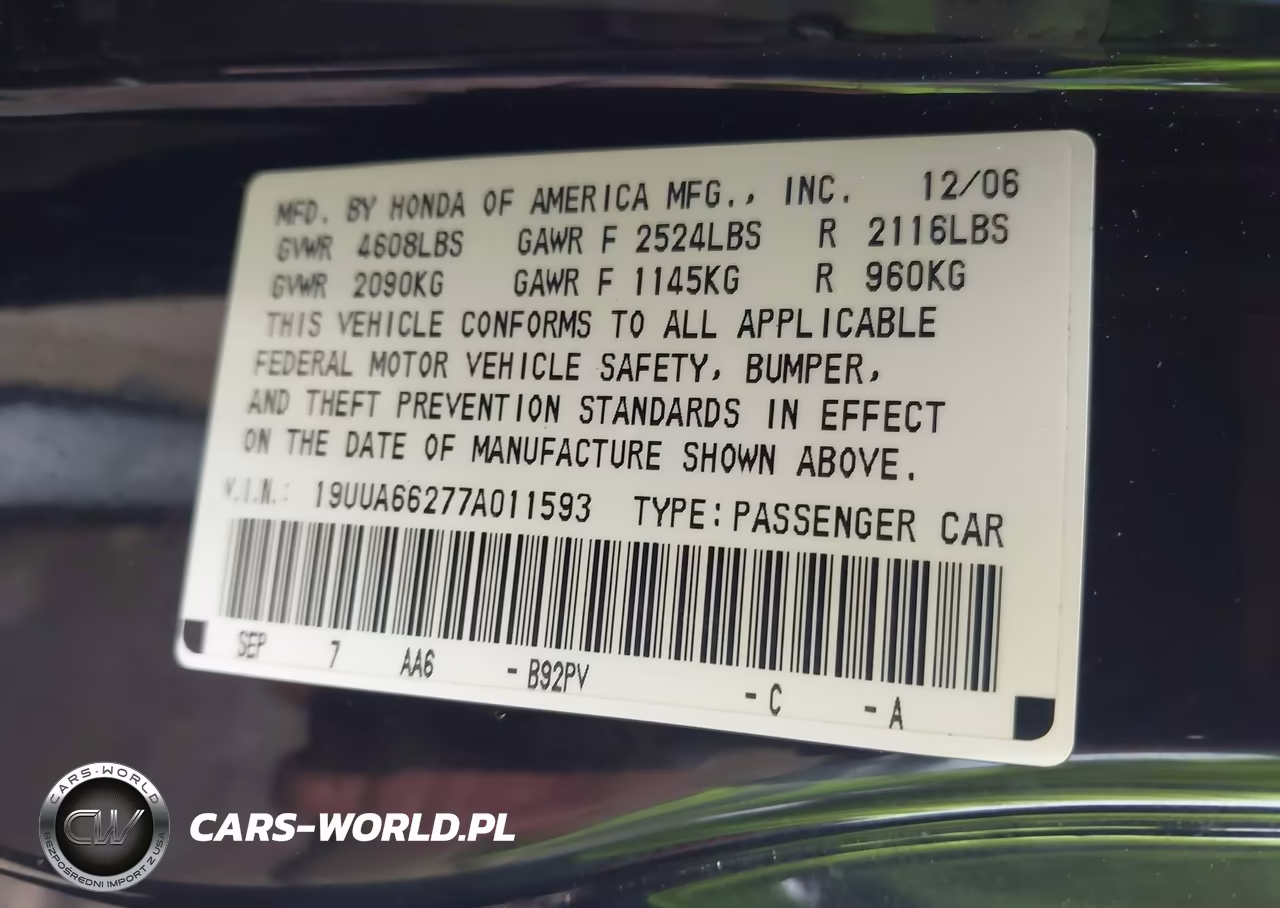 2007 Acura Tl 3.2 VIN:19UUA66277A011593 - 9
