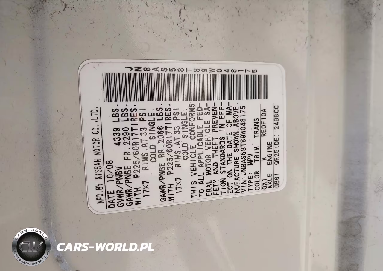 2009 Nissan Rogue Sl VIN:JN8AS58T89W048175 - 9