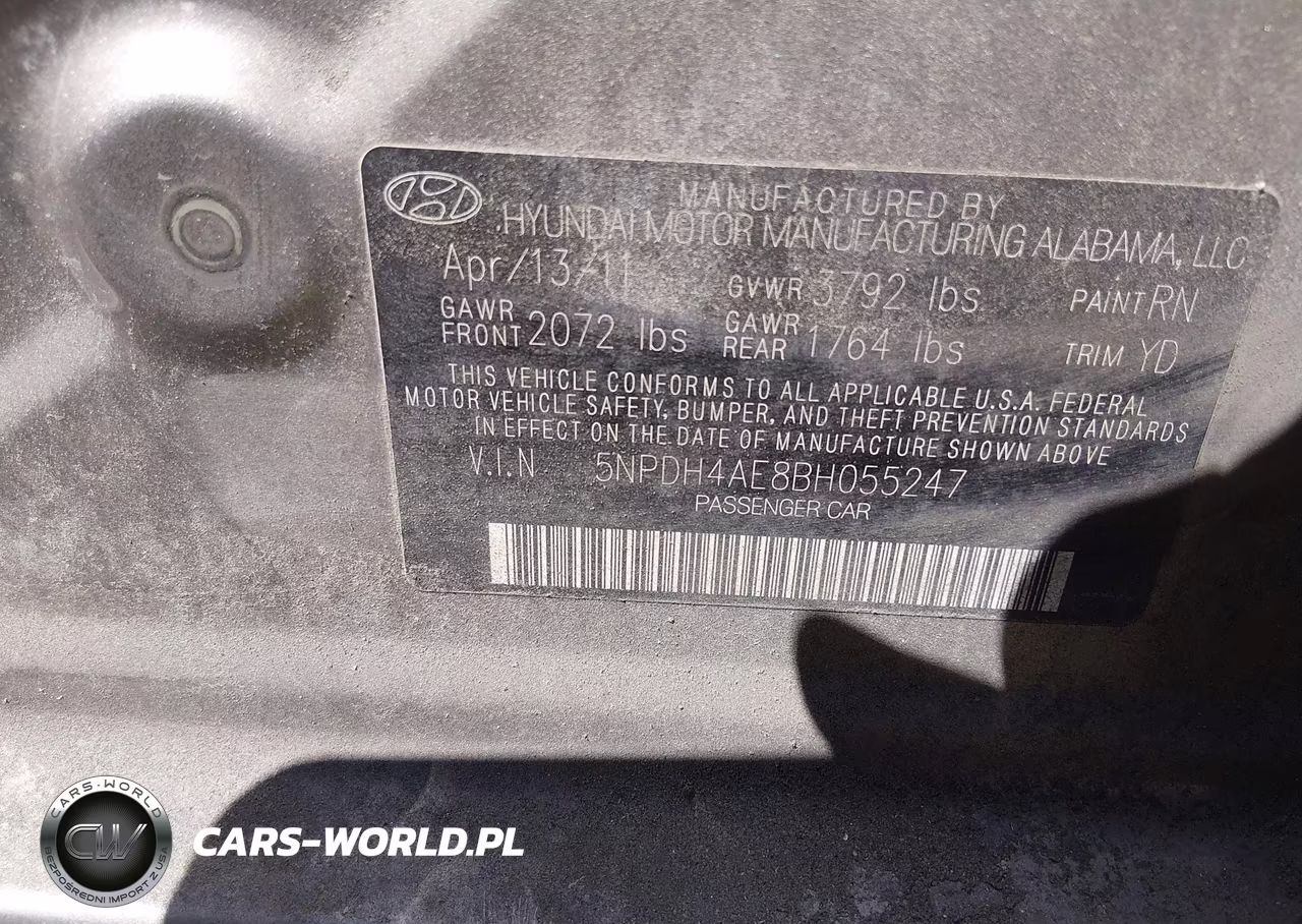 2011 Hyundai Elantra Gls VIN:5NPDH4AE8BH055247 - 9