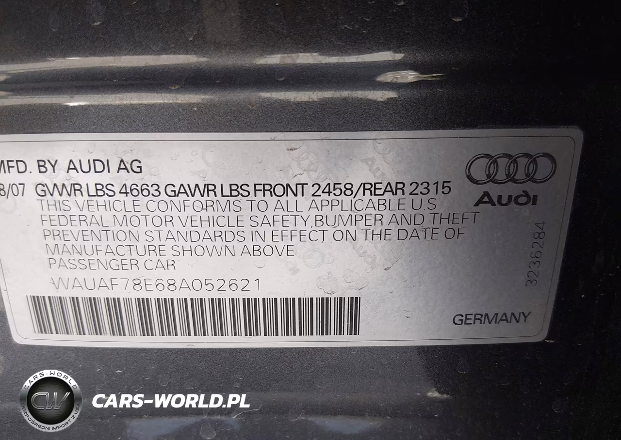 2008 Audi A4 2.0T VIN:WAUAF78E68A052621 - 9