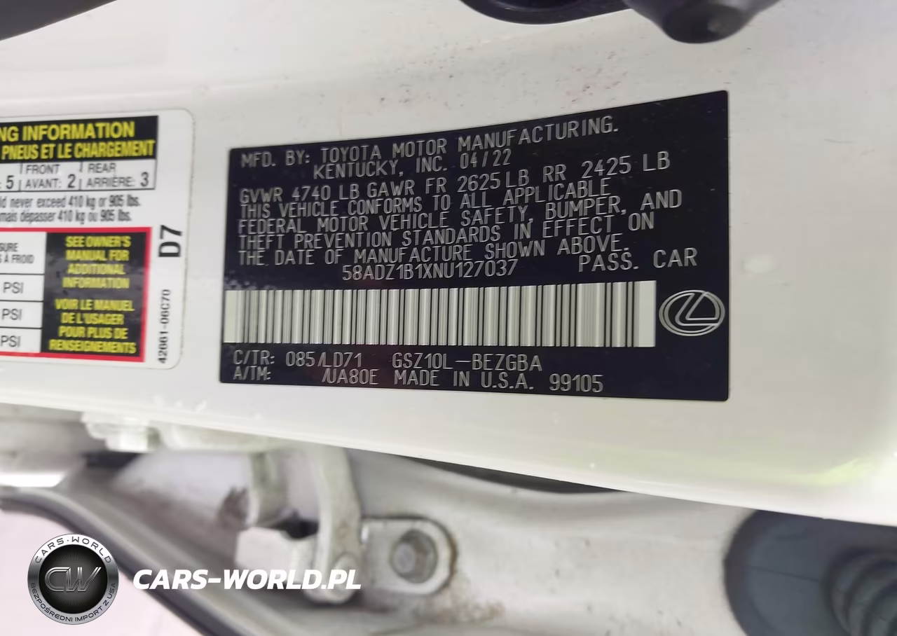 2022 Lexus Es 350 VIN:58ADZ1B1XNU127037 - 9
