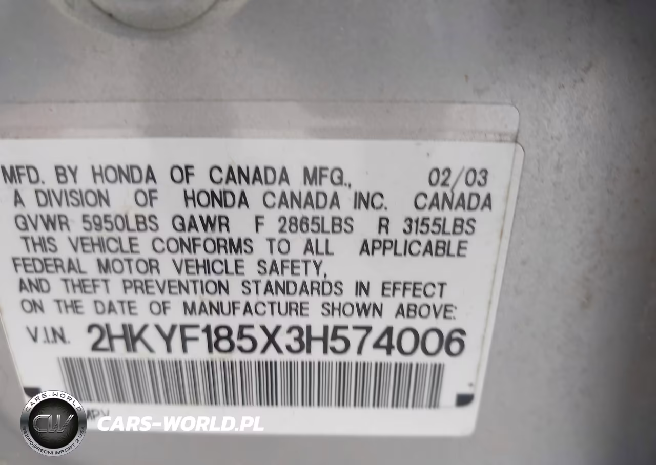 2003 Honda Pilot Ex-L VIN:2HKYF185X3H574006 - 9