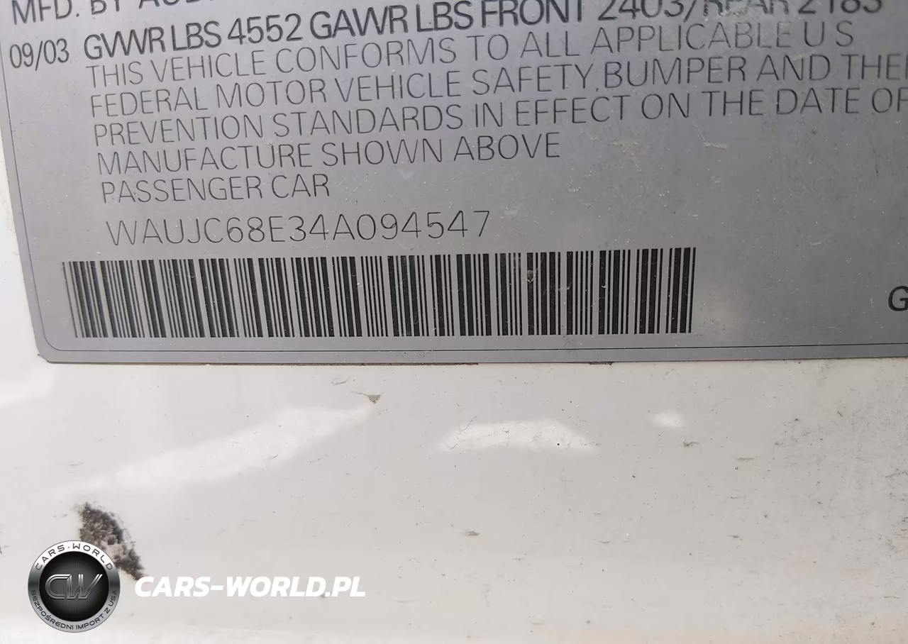 2004 Audi A4 1.8T VIN:WAUJC68E34A094547 - 9