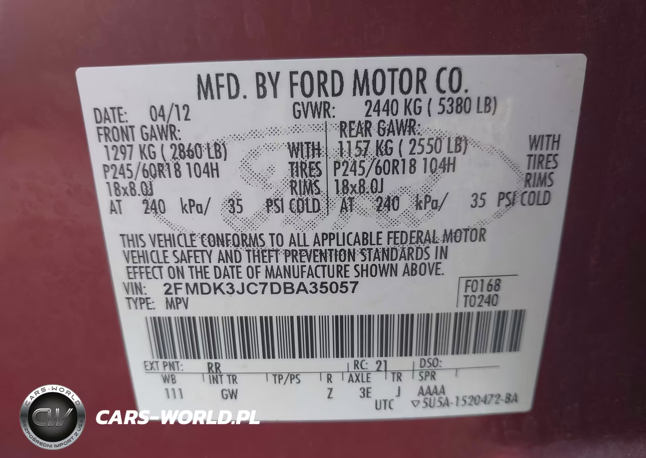 2013 Ford Edge Sel VIN:2FMDK3JC7DBA35057 - 9