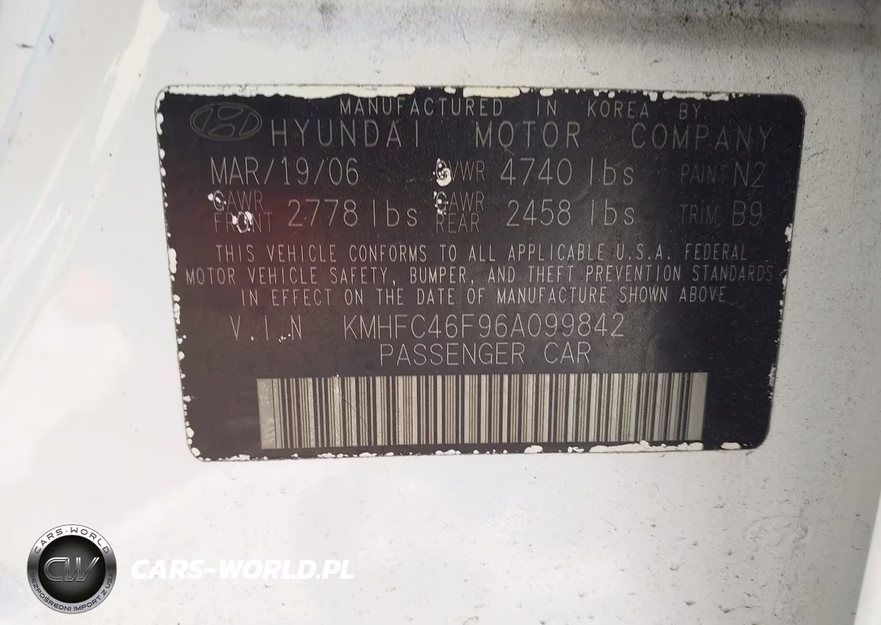 2006 Hyundai Azera Limited-Se VIN:KMHFC46F96A099842 - 9