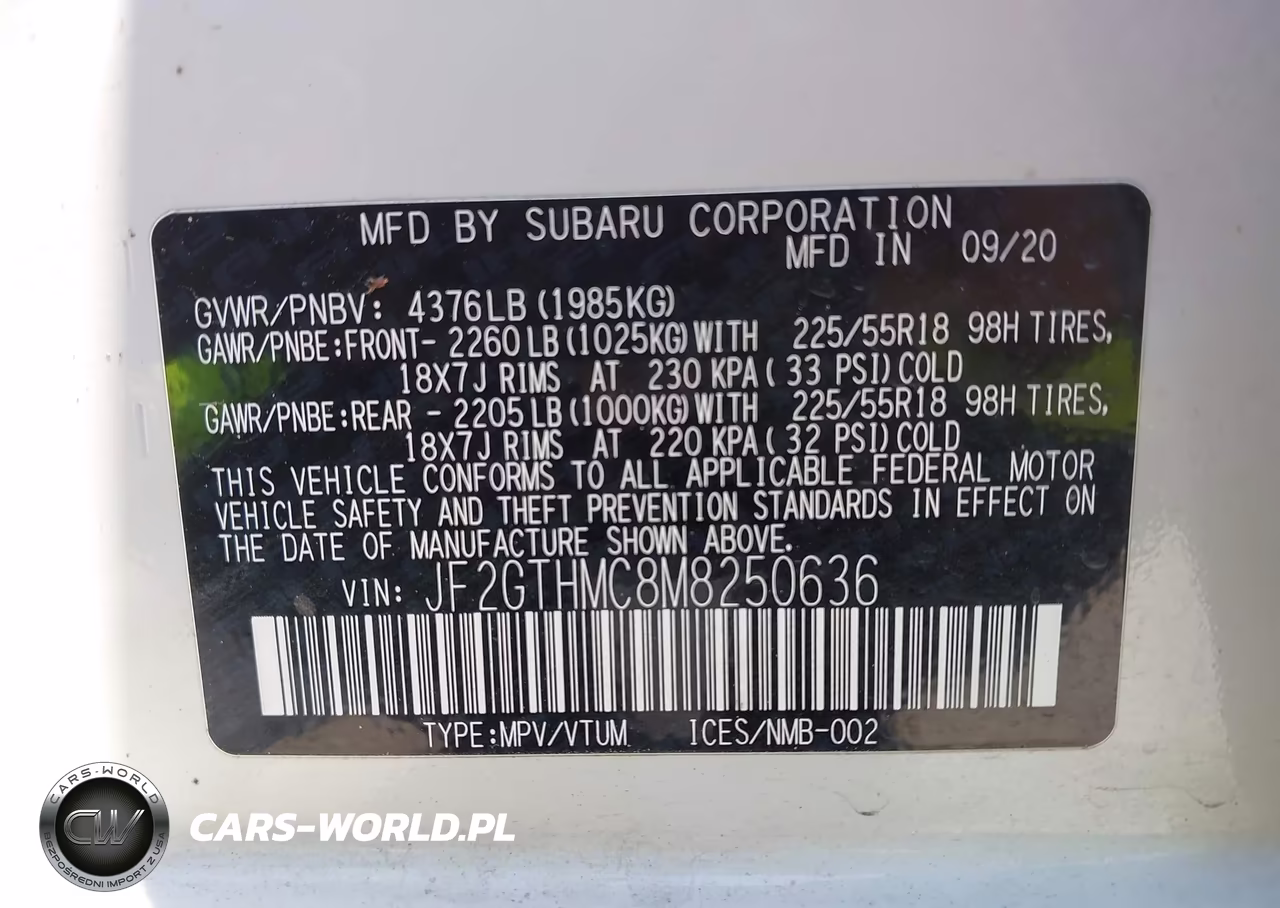 2021 Subaru Crosstrek Limited VIN:JF2GTHMC8M8250636 - 9