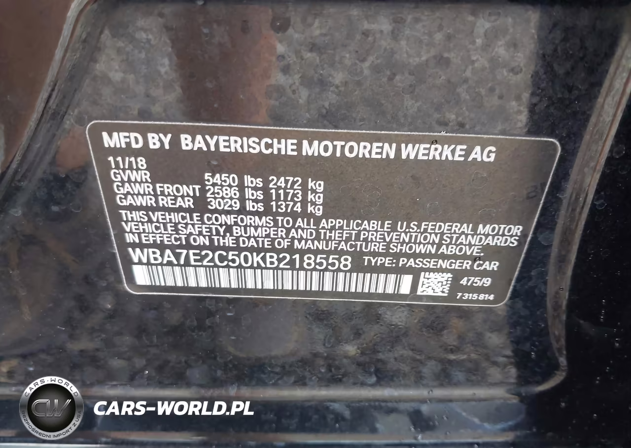 2019 BMW 740I VIN:WBA7E2C50KB218558 - 9