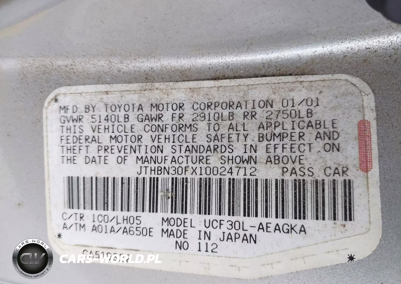 2001 Lexus Ls 430 VIN:JTHBN30FX10024712 - 9