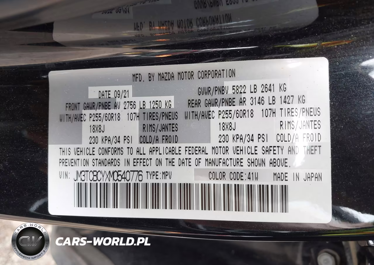 2021 Mazda Cx-9 Touring VIN:JM3TCBCYXM0540776 - 9