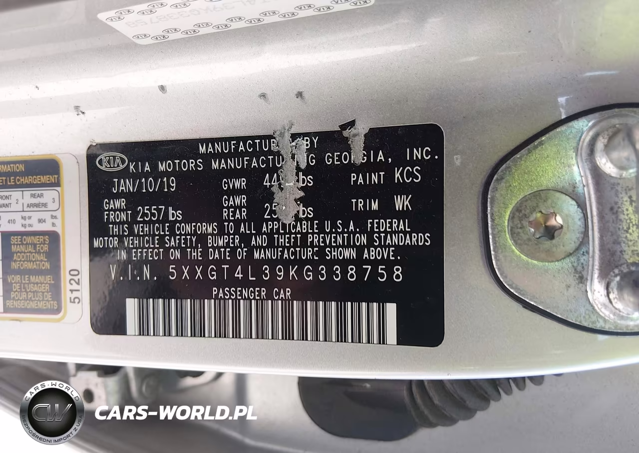 2019 Kia Optima Lx VIN:5XXGT4L39KG338758 - 7