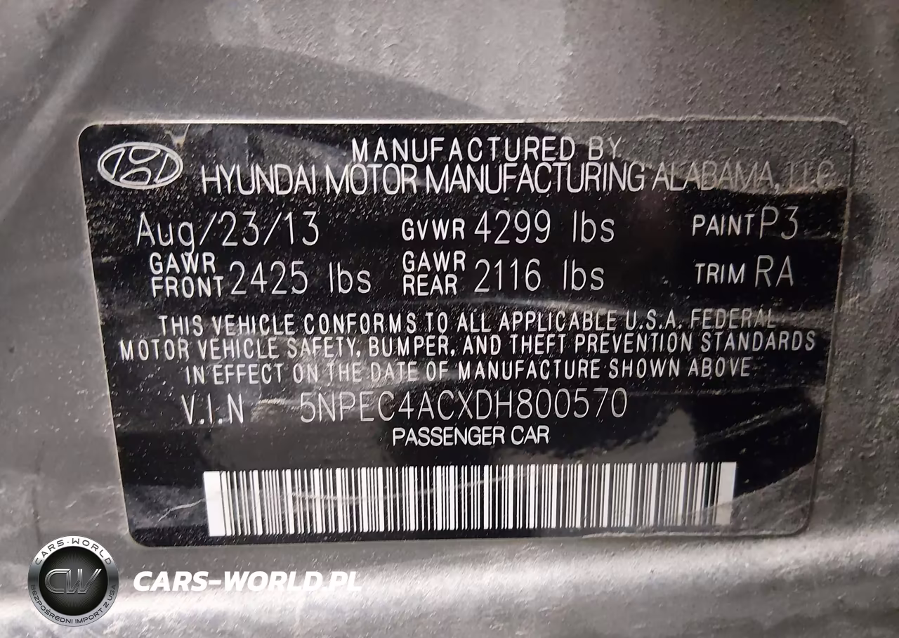 2013 Hyundai Sonata Se VIN:5NPEC4ACXDH800570 - 9