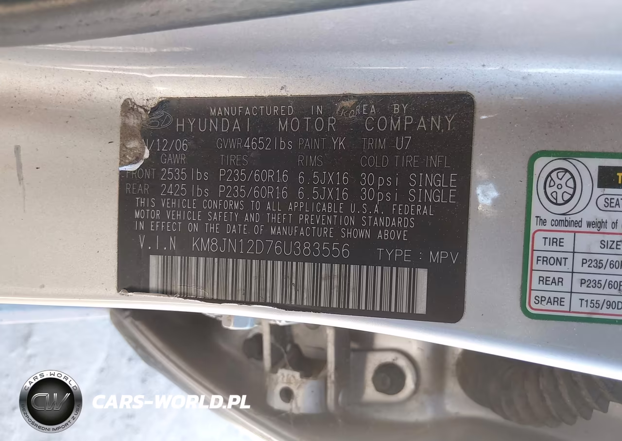 2006 Hyundai Tucson Gls-Limited VIN:KM8JN12D76U383556 - 9