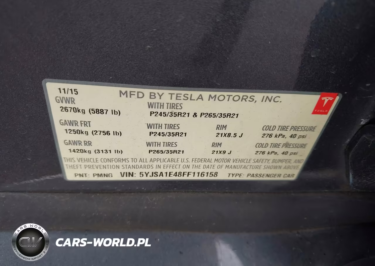 2015 Tesla Model S 85D-P85D VIN:5YJSA1E48FF116158 - 9