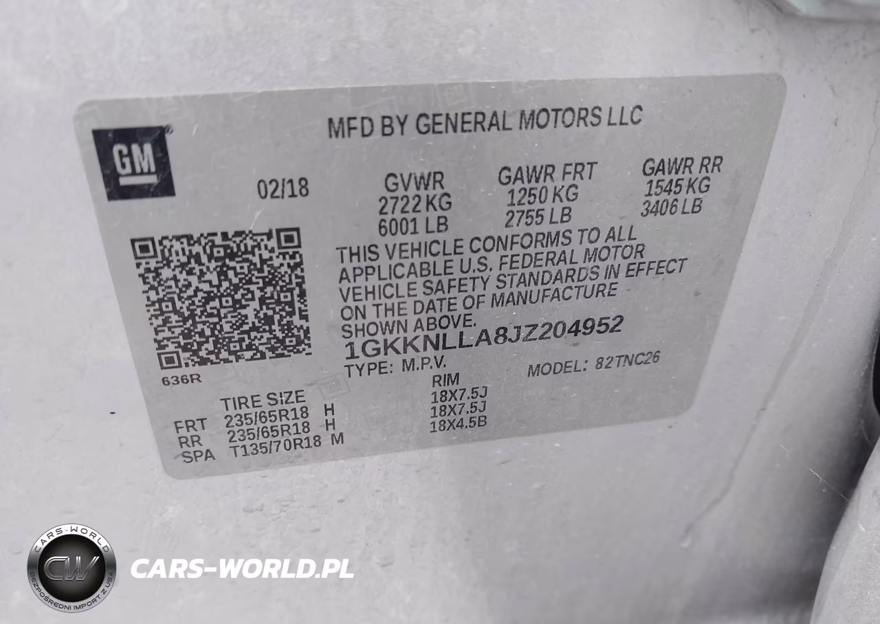 2018 GMC Acadia Sle-2 VIN:1GKKNLLA8JZ204952 - 9