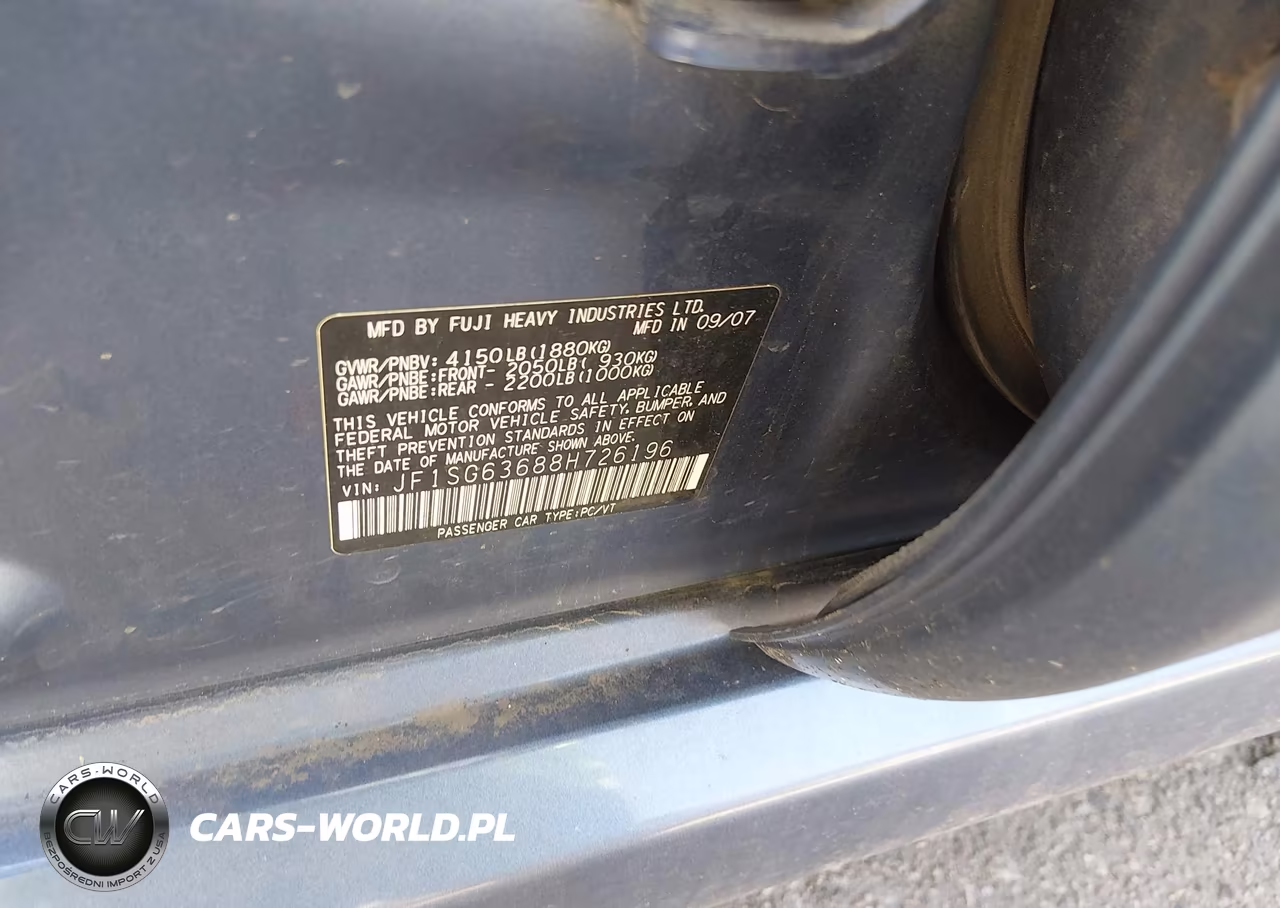 2008 Subaru Forester 2.5X VIN:JF1SG63688H726196 - 9