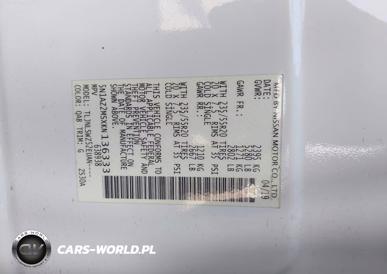 2019 Nissan Murano Platinum VIN:5N1AZ2MSXKN136333 - 9
