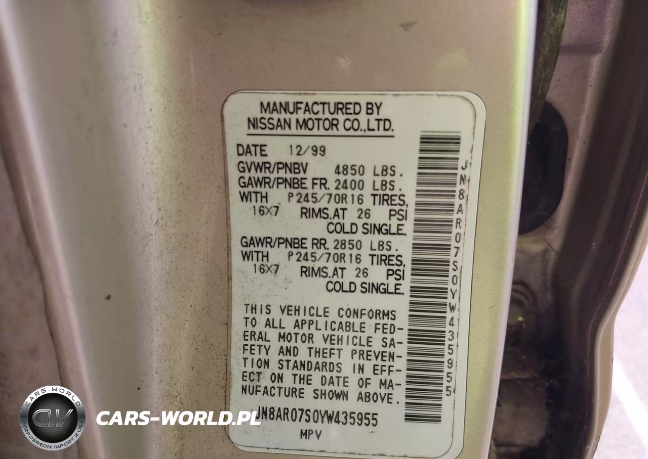 2000 Nissan Pathfinder Le-Se-Xe VIN:JN8AR07S0YW435955 - 9