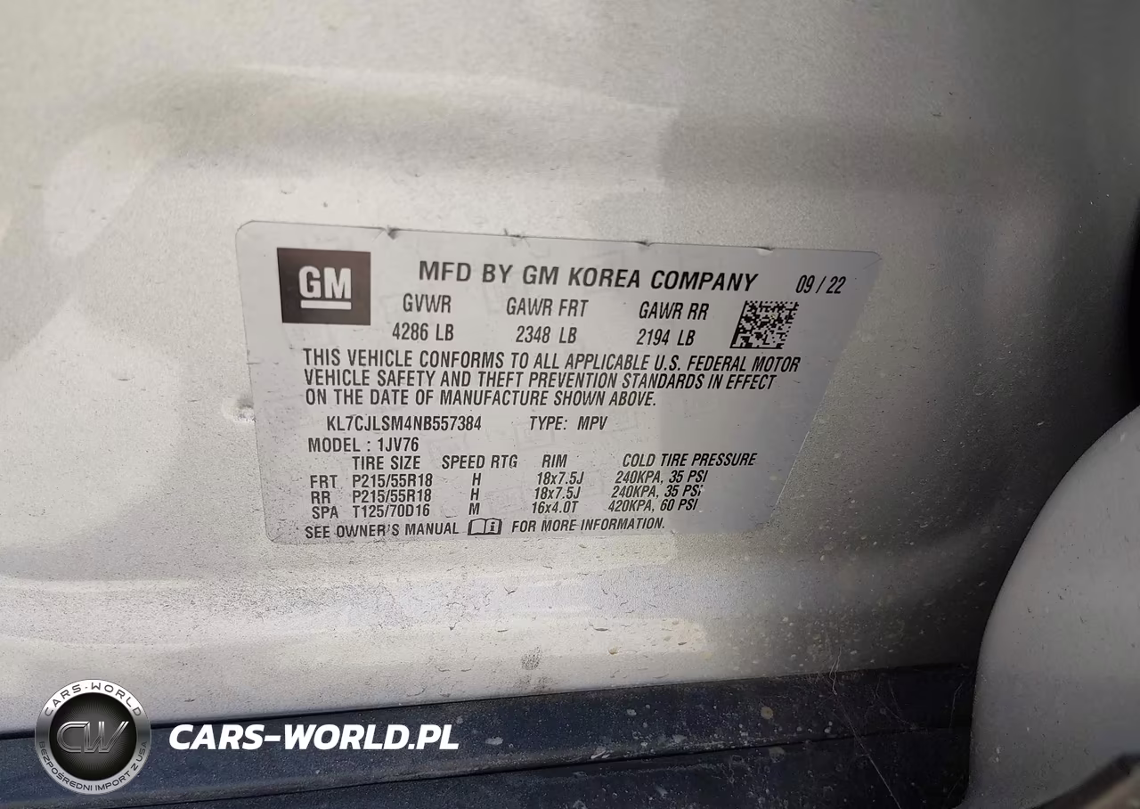 2022 Chevrolet Trax Fwd Lt VIN:KL7CJLSM4NB557384 - 9