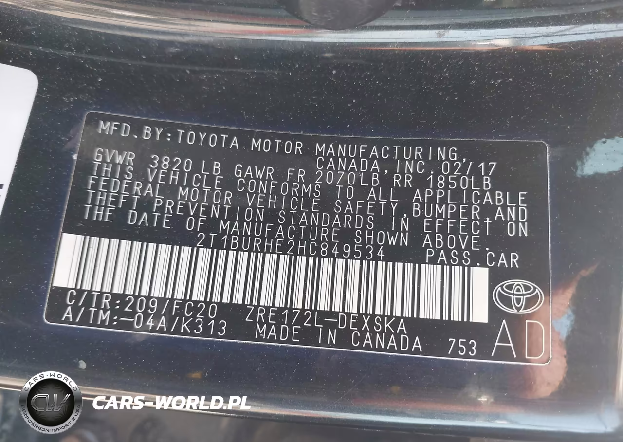 2017 Toyota Corolla Se VIN:2T1BURHE2HC849534 - 9