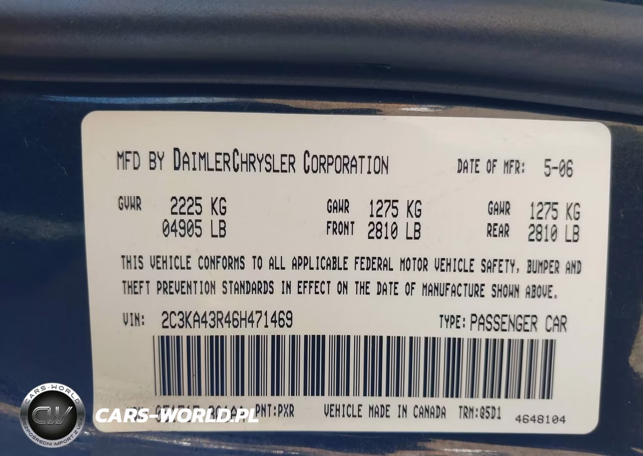 2006 Chrysler 300 VIN:2C3KA43R46H471469 - 9