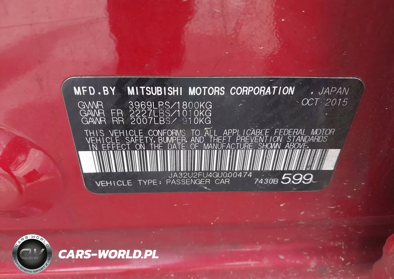 2016 Mitsubishi Lancer Es VIN:JA32U2FU4GU000474 - 9