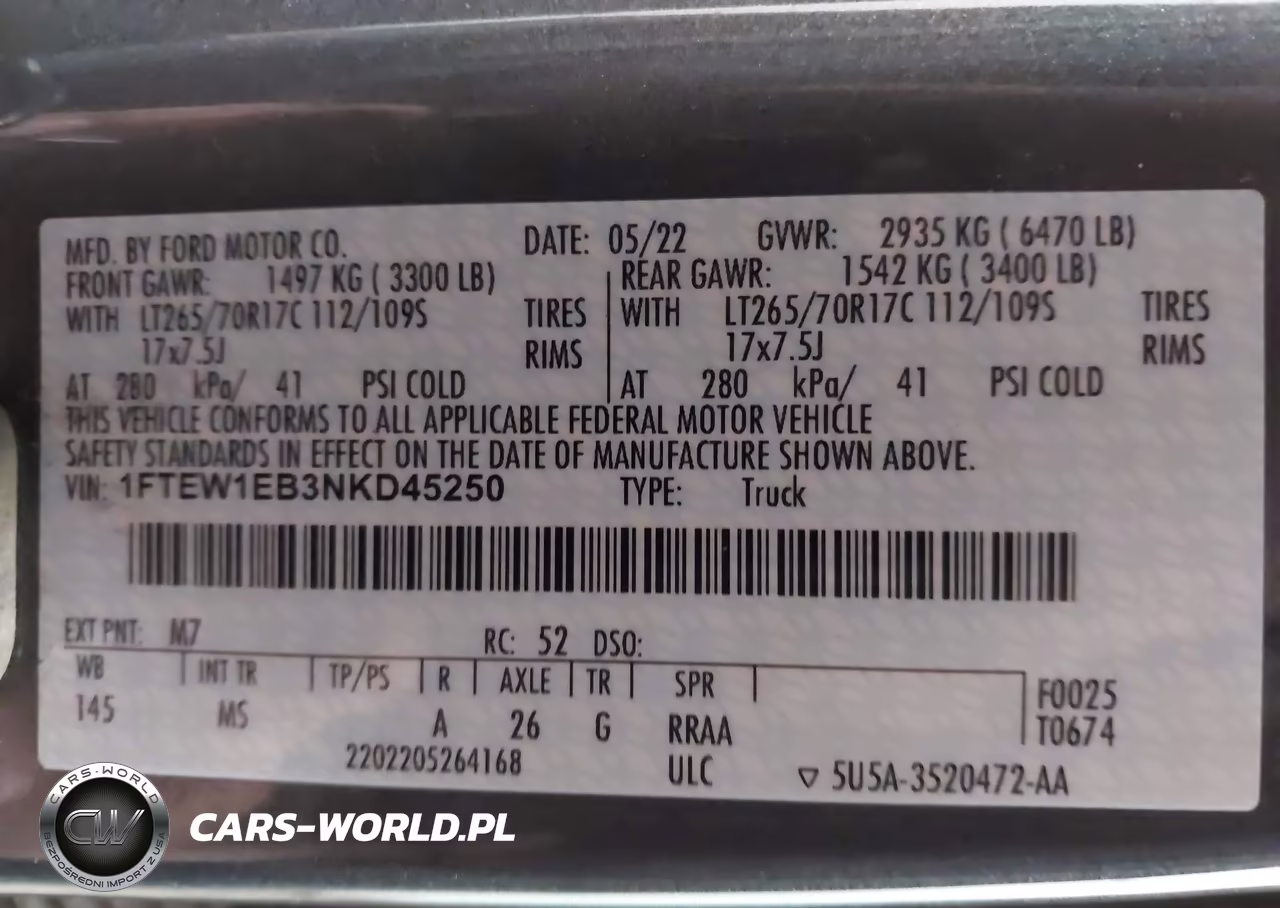 2022 Ford F-150 Xlt VIN:1FTEW1EB3NKD45250 - 9