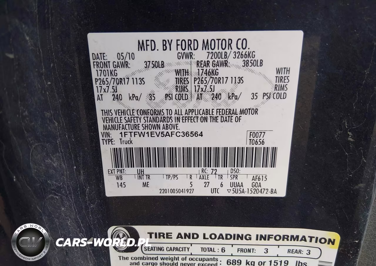 2010 Ford F-150 Fx4-Harley-Davidson-King Ranch-Lariat-Platinum-Xl-Xlt VIN:1FTFW1EV5AFC36564 - 9