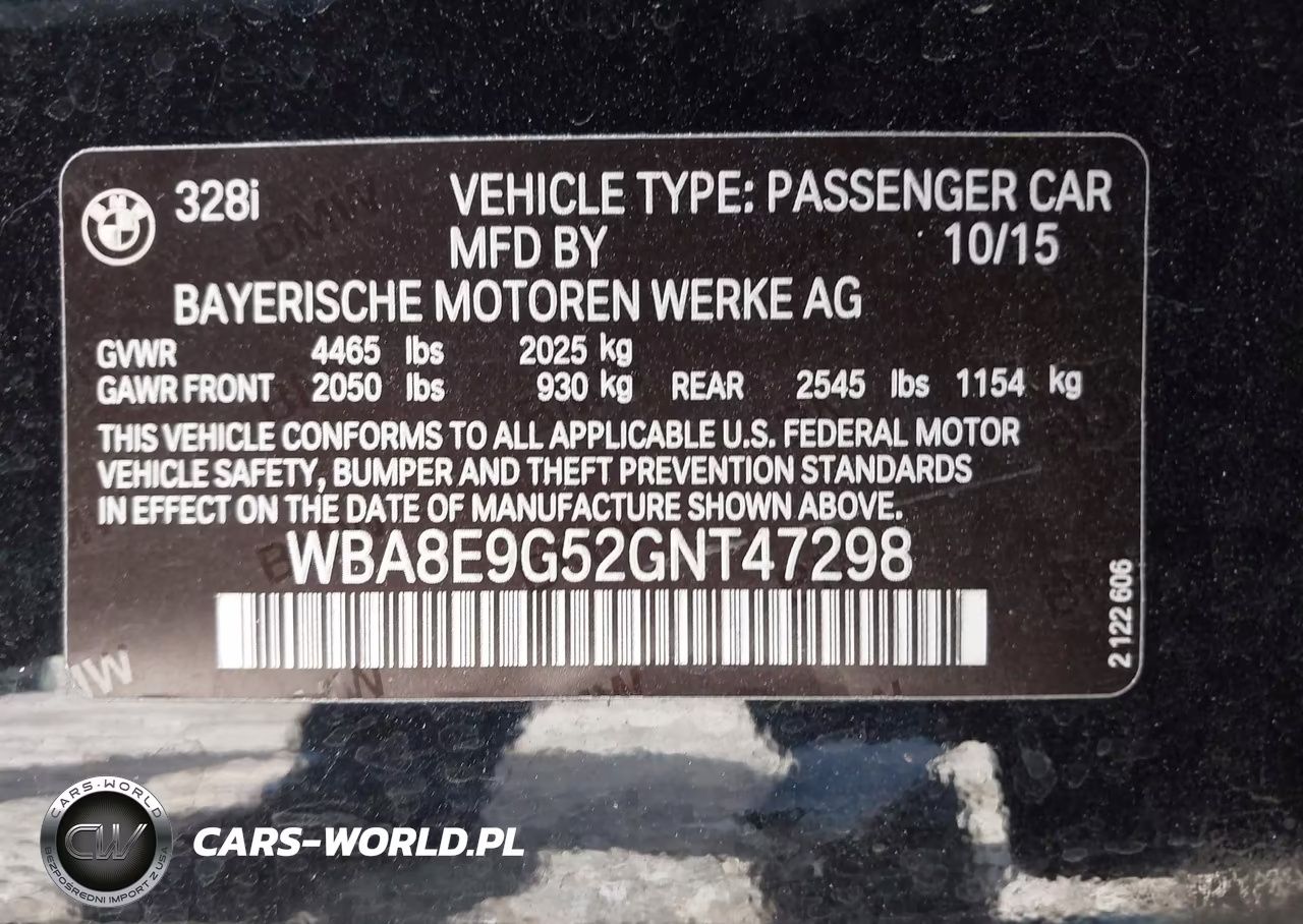 2016 BMW 328I VIN:WBA8E9G52GNT47298 - 9