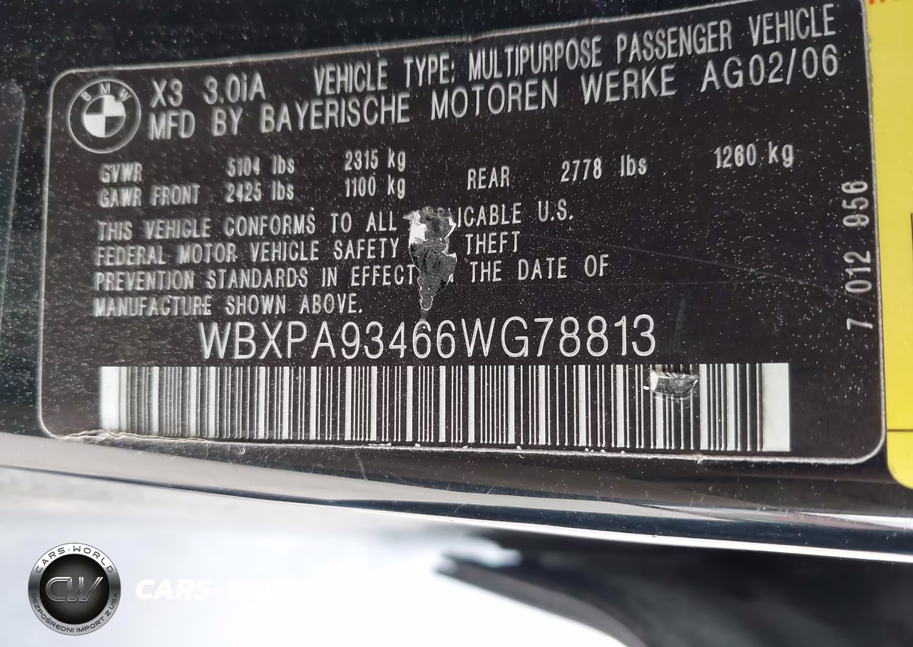 2006 BMW X3 3.0I VIN:WBXPA93466WG78813 - 9