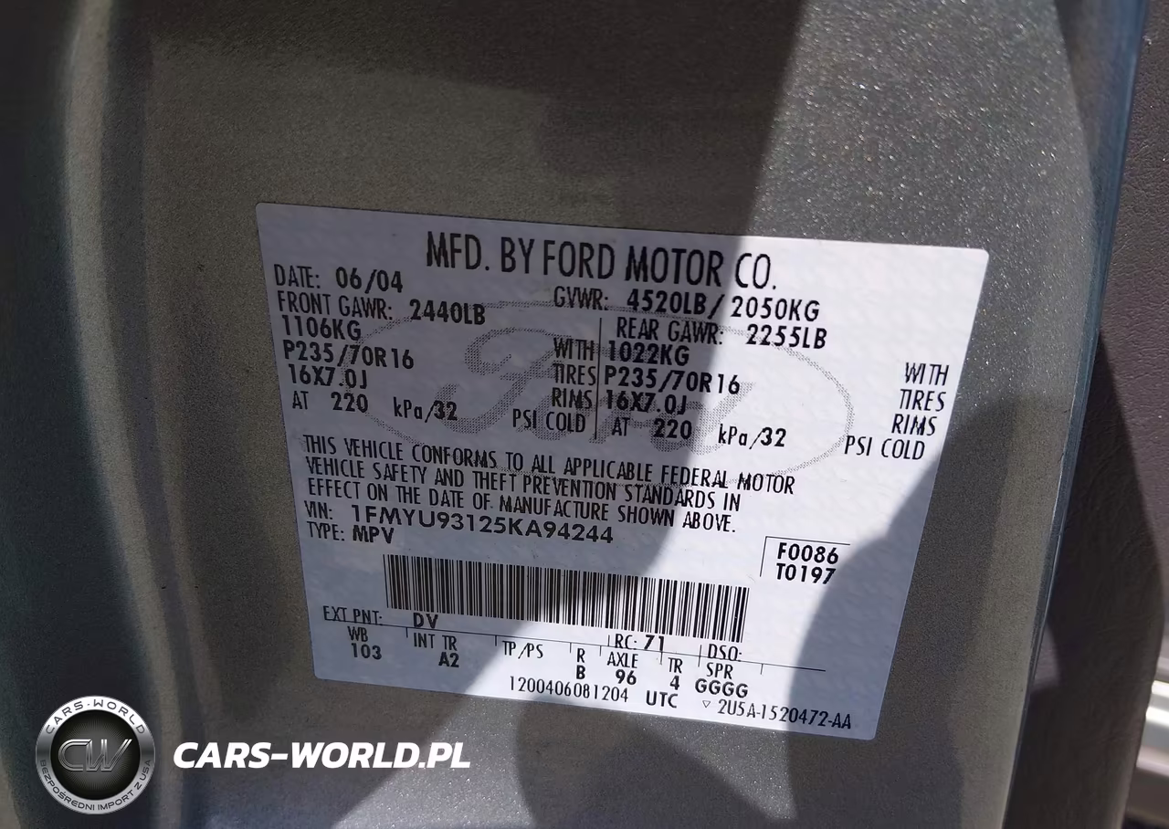 2005 Ford Escape Xlt VIN:1FMYU93125KA94244 - 9