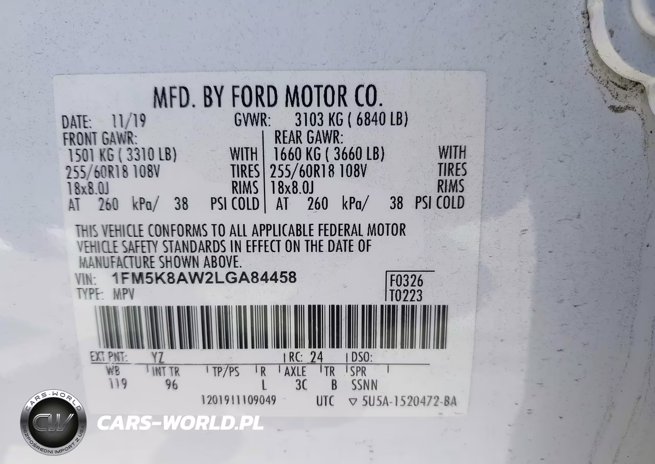 2020 Ford Police Interceptor Utility VIN:1FM5K8AW2LGA84458 - 9