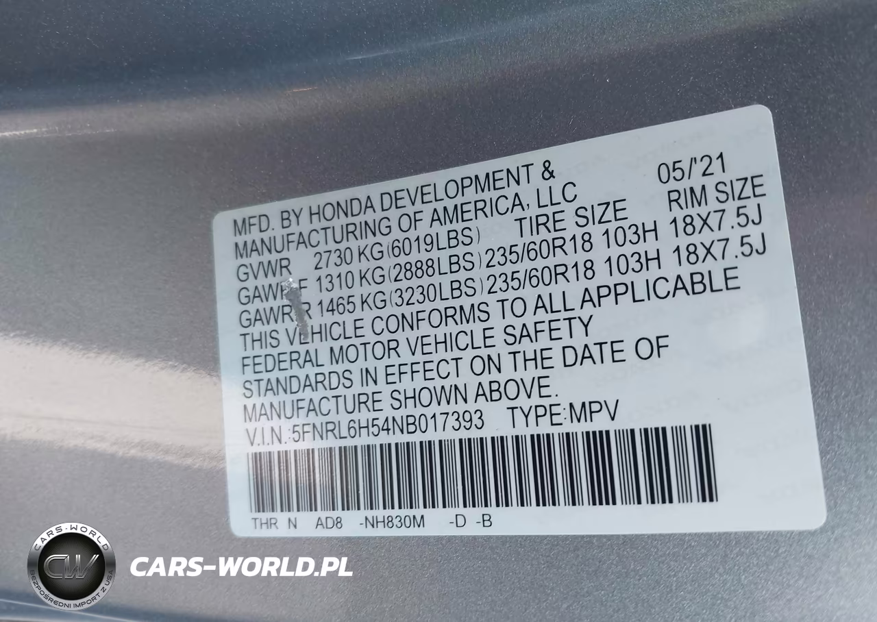 2022 Honda Odyssey Ex VIN:5FNRL6H54NB017393 - 9