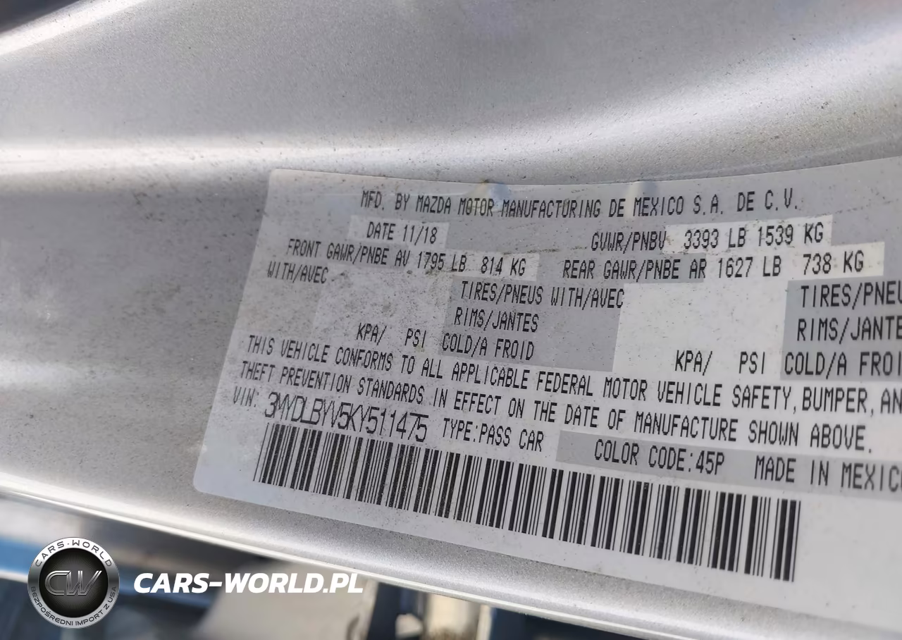2019 Toyota Yaris Le VIN:3MYDLBYV5KY511475 - 9
