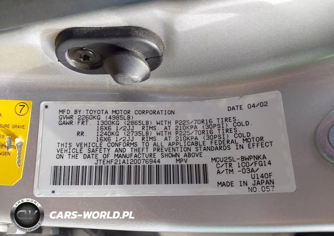2002 Toyota Highlander V6 VIN:JTEHF21A120076944 - 9