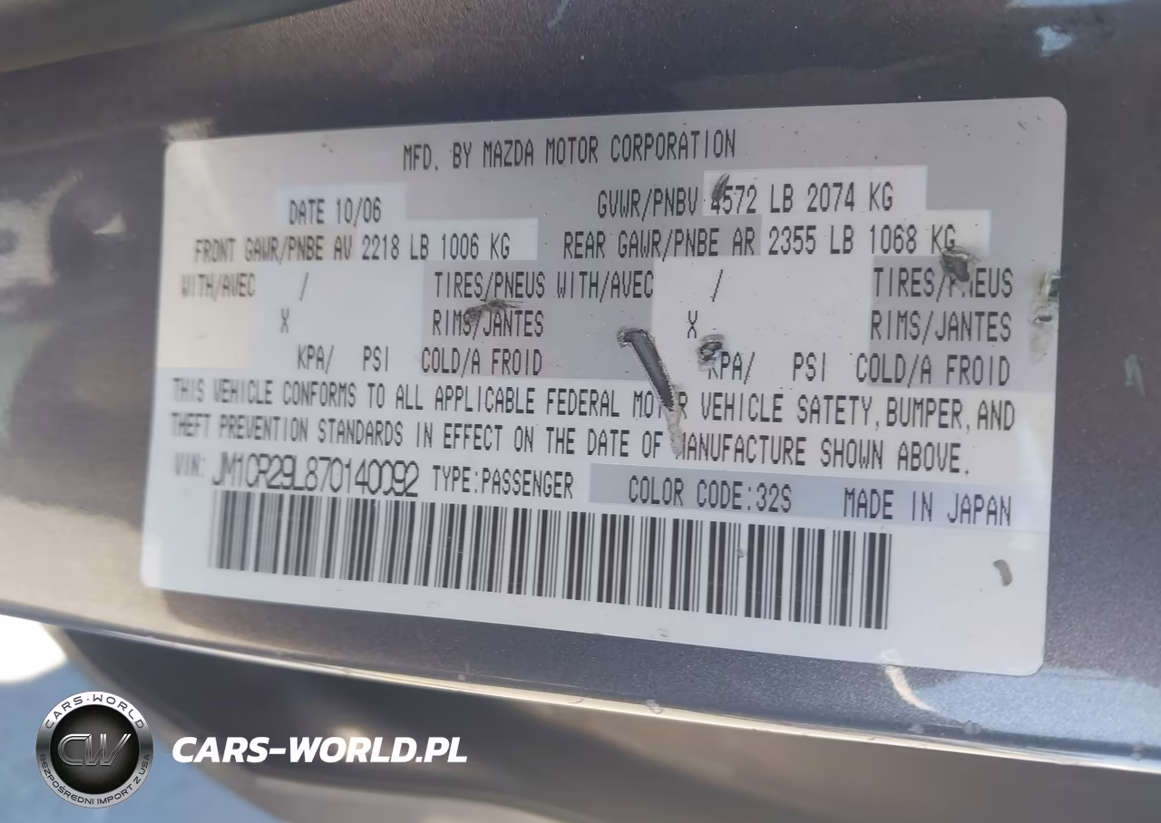 2007 Mazda Mazda5 Touring VIN:JM1CR29L870140092 - 9