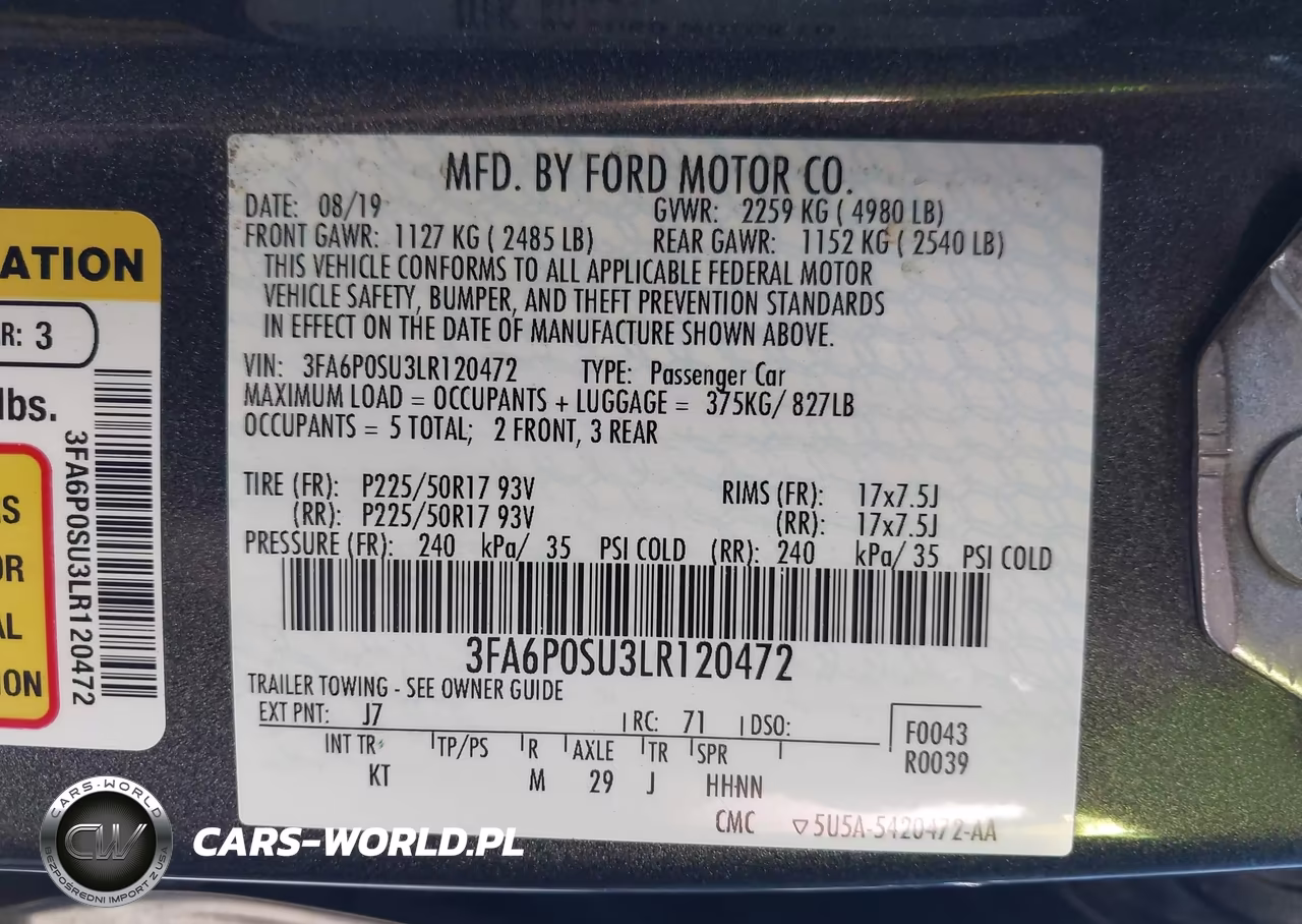 2020 Ford Fusion Plug-In Hybrid Titanium VIN:3FA6P0SU3LR120472 - 9