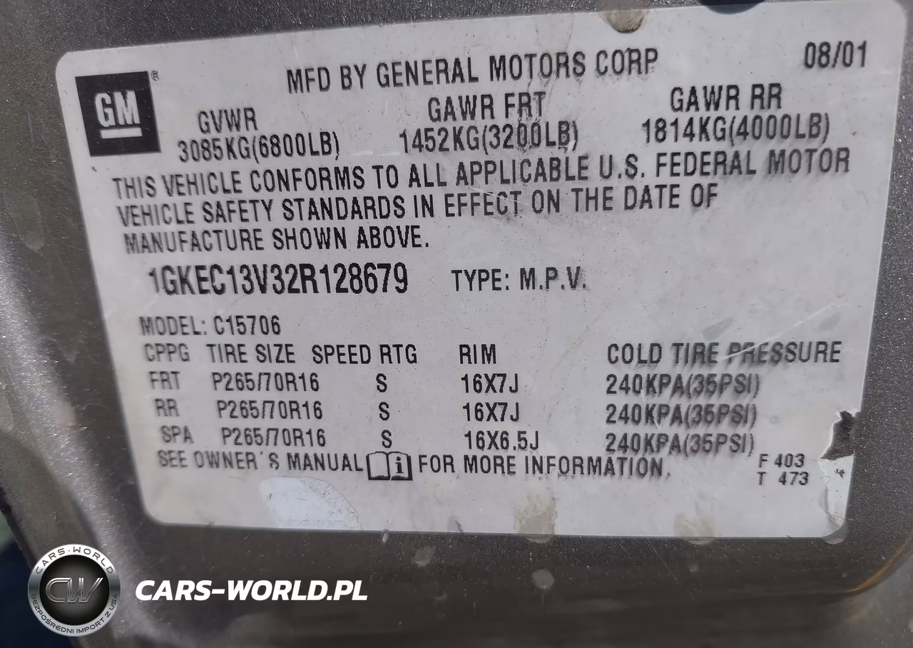 2002 GMC Yukon Sle VIN:1GKEC13V32R128679 - 9
