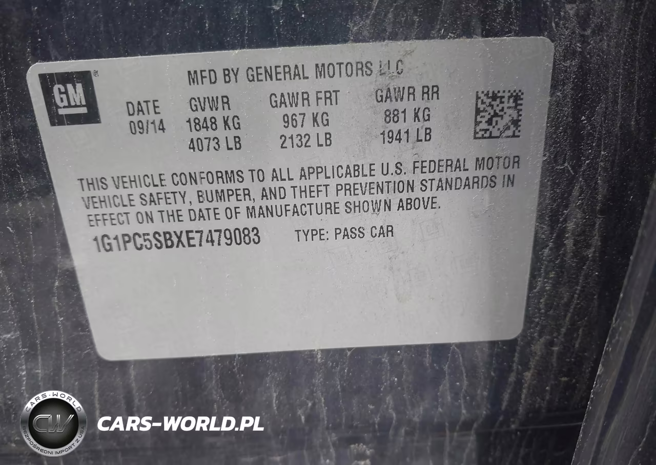 2014 Chevrolet Cruze 1Lt Auto VIN:1G1PC5SBXE7479083 - 9
