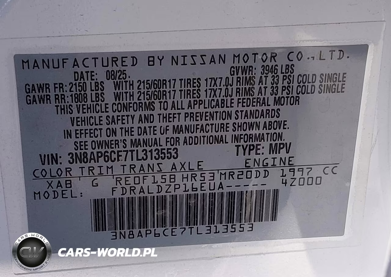 2026 Nissan Kicks Sv VIN:3N8AP6CE7TL313553 - 9