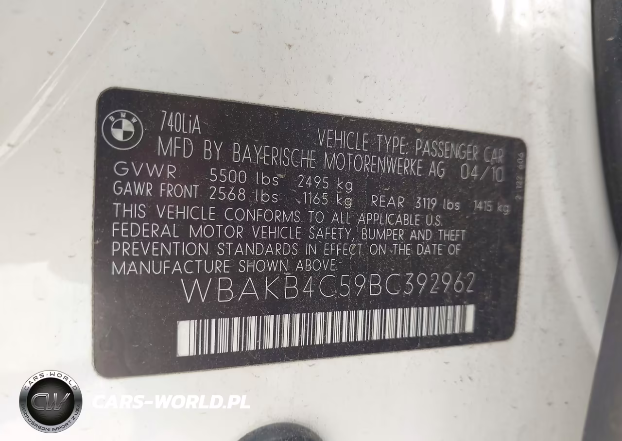 2011 BMW 740Li VIN:WBAKB4C59BC392962 - 9
