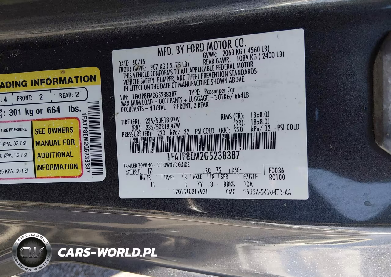 2016 Ford Mustang V6 VIN:1FATP8EM2G5238387 - 9