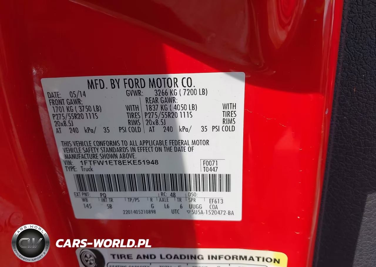 2014 Ford F-150 Fx4 VIN:1FTFW1ET8EKE51948 - 9