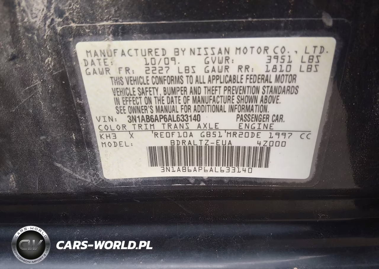 2010 Nissan Sentra 2.0Sr VIN:3N1AB6AP6AL633140 - 9