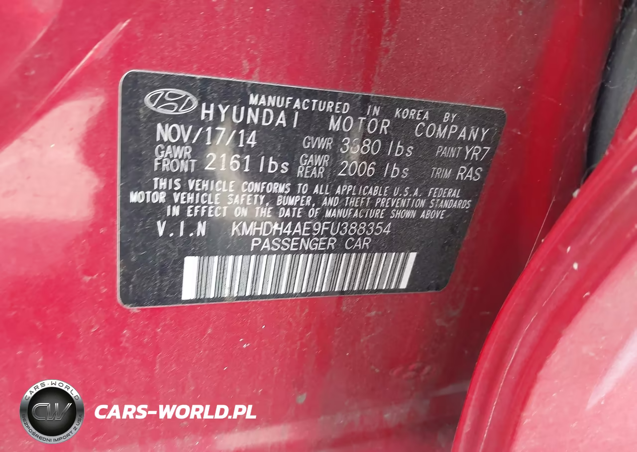 2015 Hyundai Elantra Se VIN:KMHDH4AE9FU388354 - 9