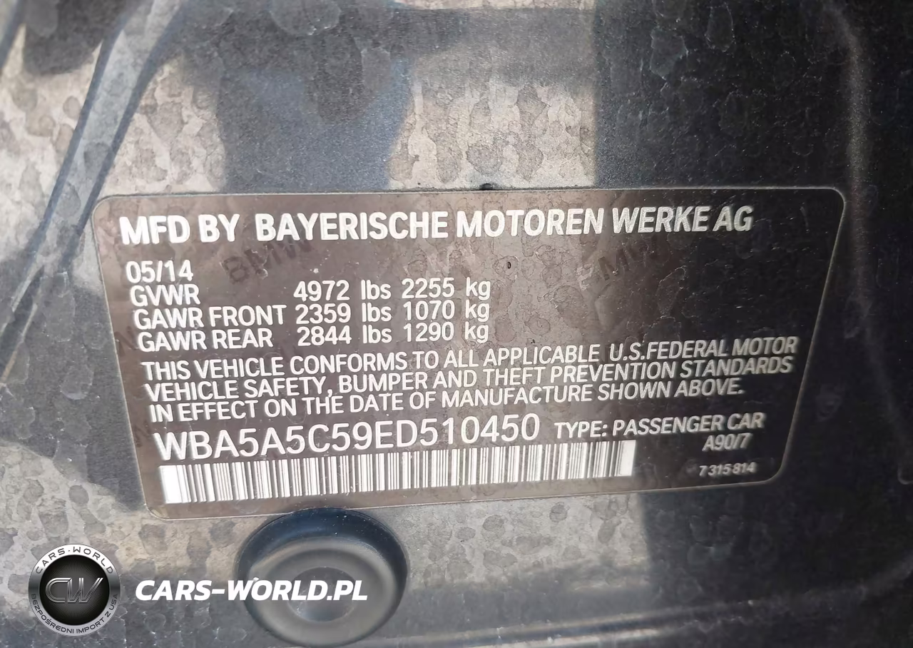 2014 BMW 528I VIN:WBA5A5C59ED510450 - 9