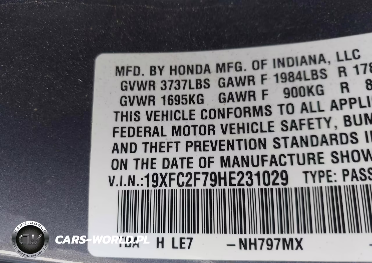 2017 Honda Civic Ex VIN:19XFC2F79HE231029 - 9